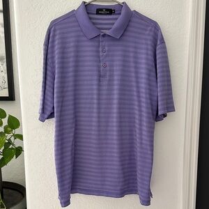 Bugatchi Uomo Lavender Striped Polo Shirt